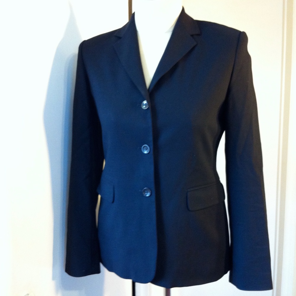 Br Black Wool 3 Button Single Breasted Blazer 6 - image 3